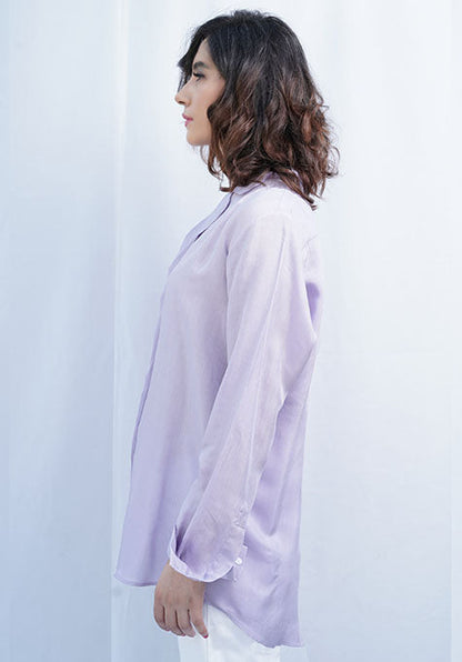 PURPLE VISCOSE SHIRT - NOTCH COLLAR - SALE