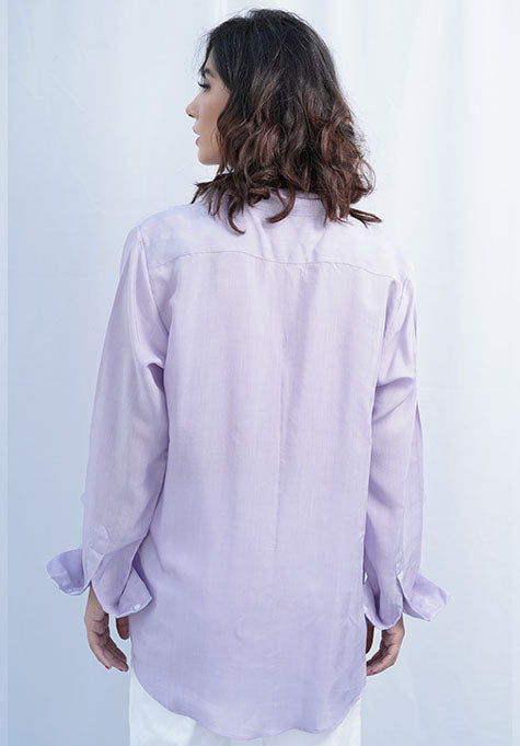 PURPLE VISCOSE SHIRT - NOTCH COLLAR - SALE