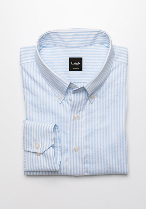 Sky Blue Seersucker Bengal Stripes Shirt