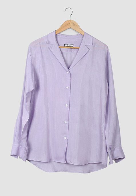 PURPLE VISCOSE SHIRT - NOTCH COLLAR - SALE