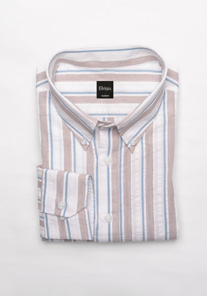 Multi Seersucker Stripes Shirt - Sale