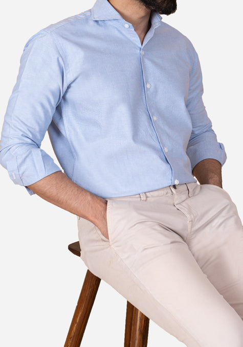 BLUE OXFORD SHIRT - SOFT EXTREME COLLAR - SALE