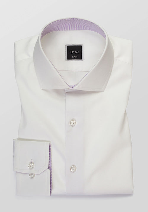 WHITE LAVENDER CONTRAST SHIRT