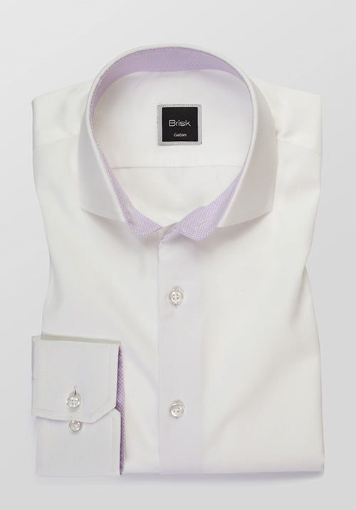 WHITE LAVENDER CONTRAST SHIRT