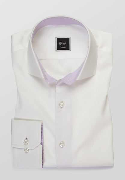WHITE LAVENDER CONTRAST SHIRT
