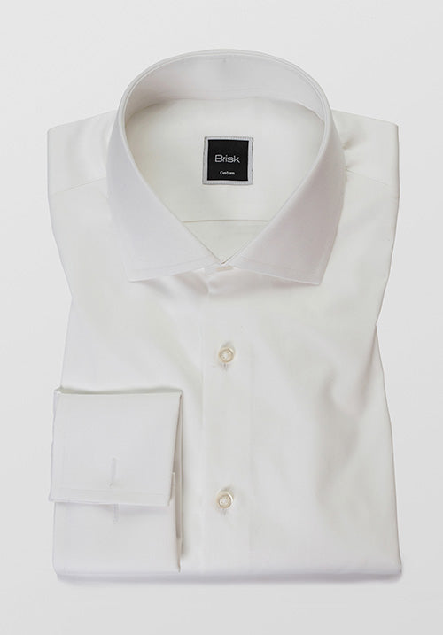 FINE WHITE CLASSIC COLLAR SHIRT - FRENCH CUFFS