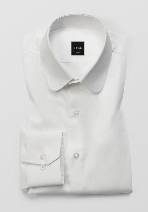 FINE WHITE CLUB COLLAR SHIRT