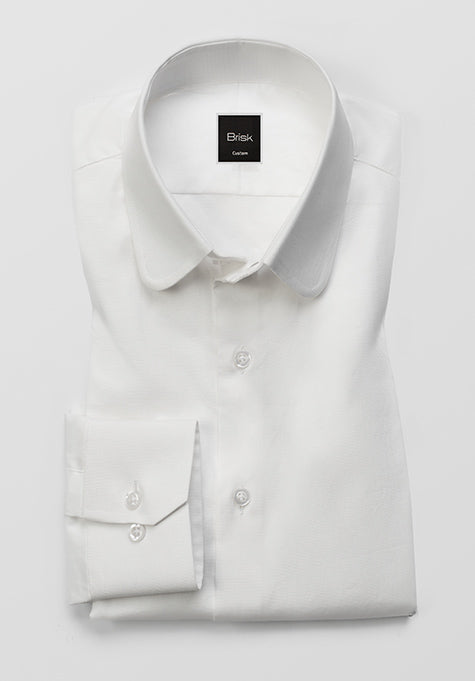 FINE WHITE CLUB COLLAR SHIRT