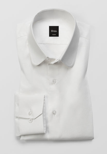 FINE WHITE CLUB COLLAR SHIRT