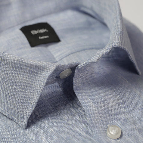 Pastel Blue Cotton Linen Lightweight Shirt - Sale