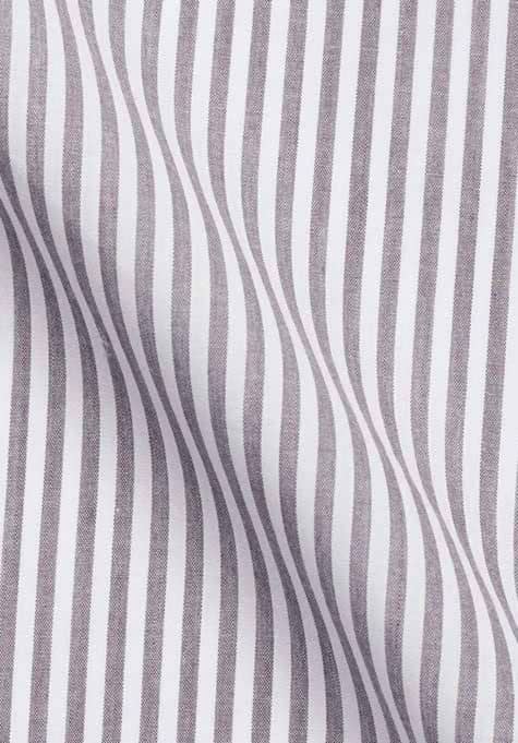 GREY LIGHT WEIGHT STRIPES STRETCH LONG SHIRT