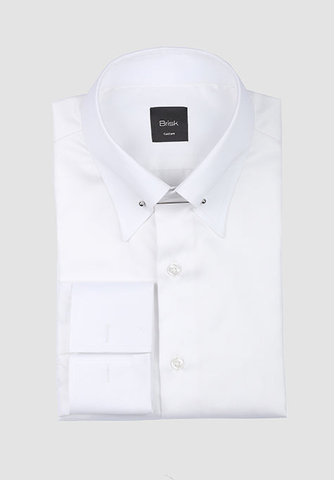 WHITE COLLAR PIN SHIRT