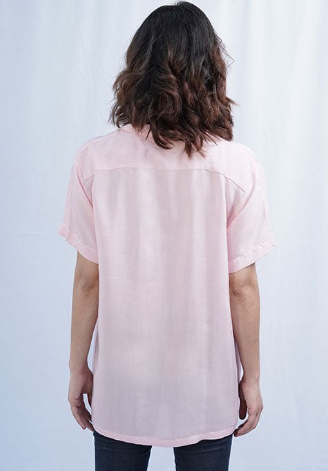 LIGHT PINK VISCOSE SHIRT - NOTCH COLLAR - SALE