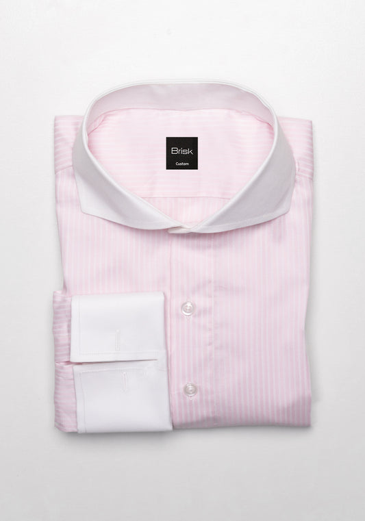 Egyptian Pastel Pink Structured Pencil Stripes Shirt