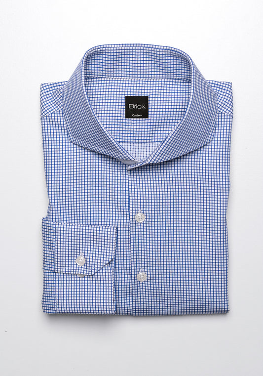Blue Grid Checkered - Wrinkle Resistant Shirt