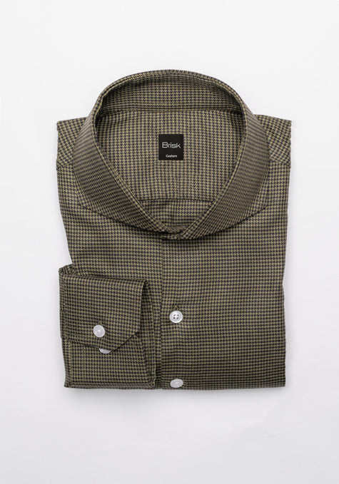 Egyptian Green Houndstooth - Wrinkle Resistant - SALE