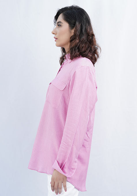 DARK PINK VISCOSE SHIRT