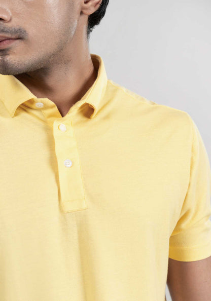 Yellow Feather Soft Piqué Half Sleeve Polo Shirt