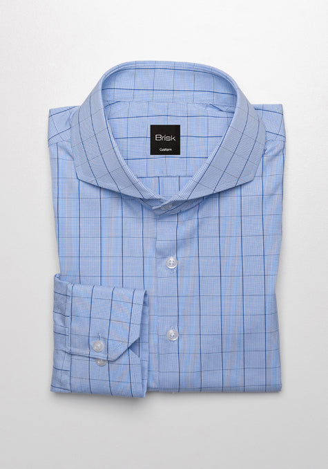 BLUE PRINCE OF WALES CHECKS SHIRT
