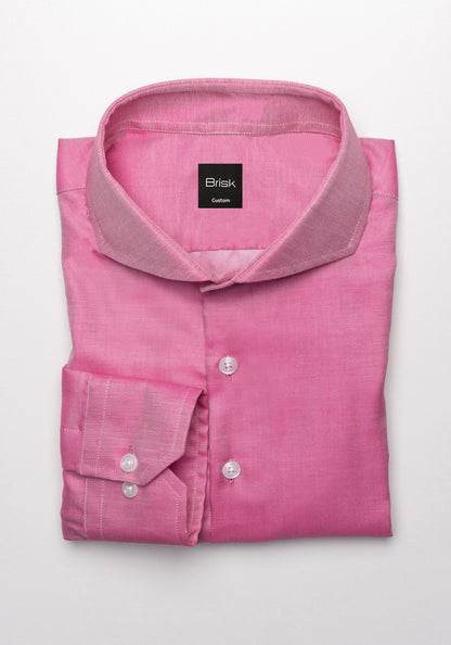 Egyptian Rose Pink 2 Tone Twill Shirt - SALE