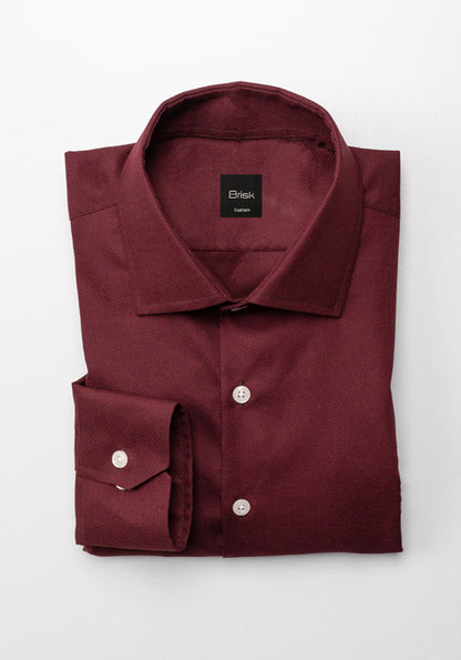 Fine Burgundy Jacquard Shirt - Sale