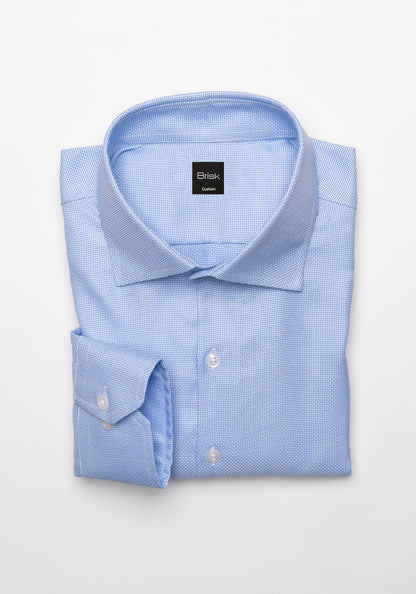 Egyptian Gloss Blue Dobby Structured Shirt - SALE