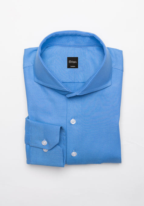 Egyptian Dual Blue Structured Stretch Shirt - Sale