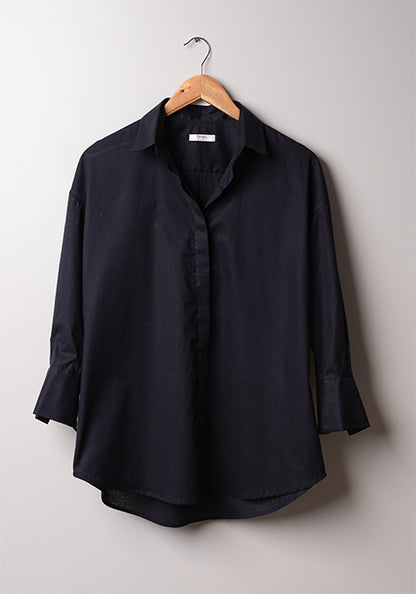 Black Lightweight Relaxed Fit Shirt - Sale
