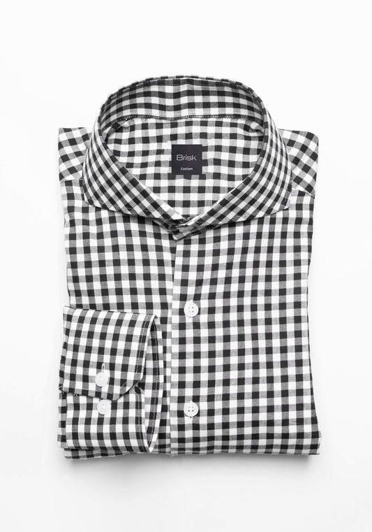 Soft Brushed Black Bold Gingham Shirt