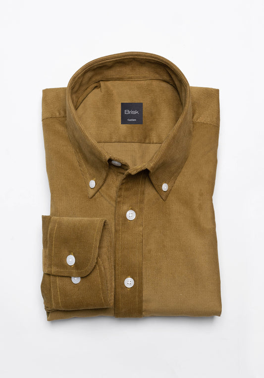 Olive Green Soft Corduroy Shirt