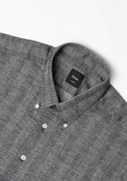 Bold Charcoal Stripes Light-weight Shirt - Button Down
