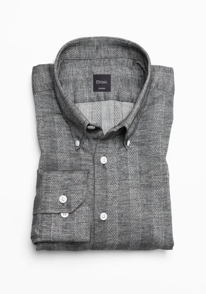 Bold Charcoal Stripes Light-weight Shirt - Button Down