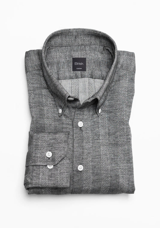 Bold Charcoal Stripes Light-weight Shirt - Button Down