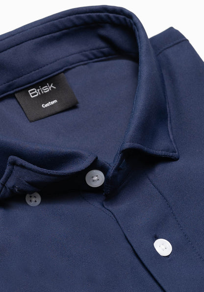 Navy Blue Tech Performance Jersey Shirt - 4 Way Stretch
