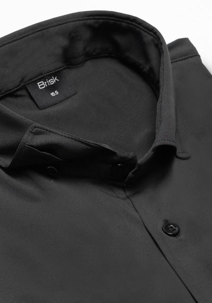 Jet Black Tech Performance Jersey Shirt - 4 Way Stretch