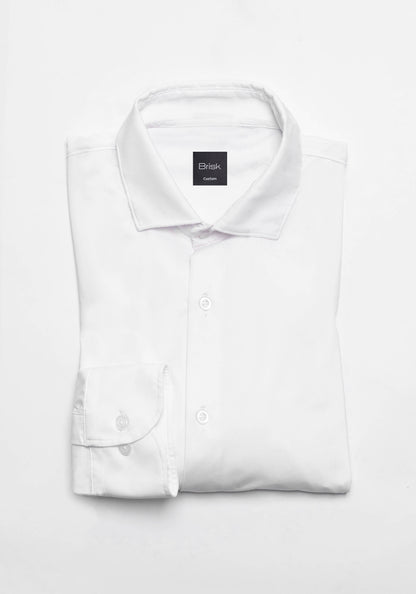 White Tech Performance Jersey Shirt - 4 Way Stretch