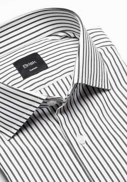 Black Comfort Stretch Stripes Shirt