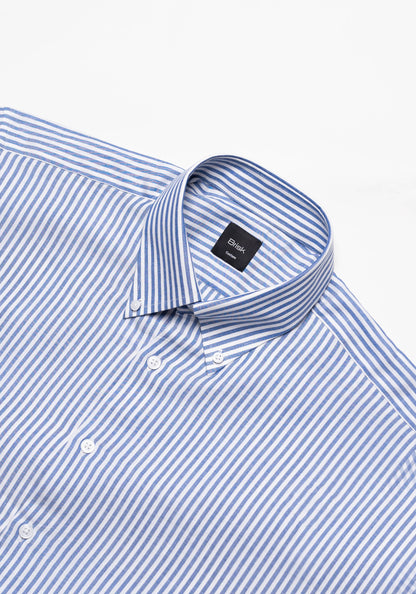 Super Soft Blue Twill Tencel Stripes Shirt