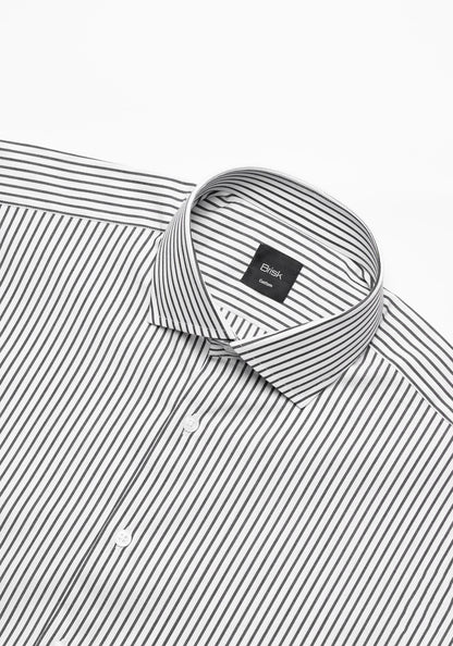 Black Comfort Stretch Stripes Shirt