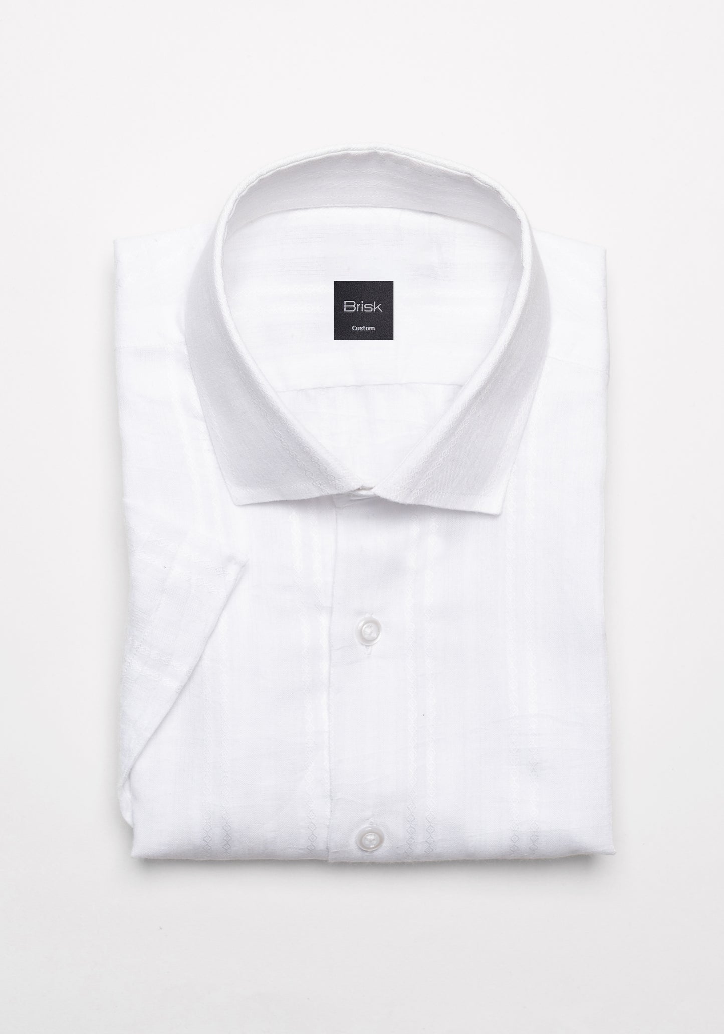 White Linen Structured Summer Feather-weight Half Sleeve Shirt - Sale