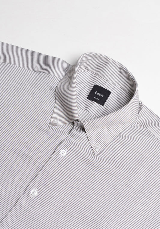 Charcoal Horizontal Stripes Light-Weight Shirt