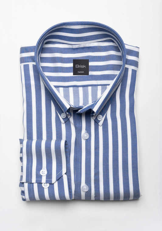 Soft Blue Twill Flowy Shirt