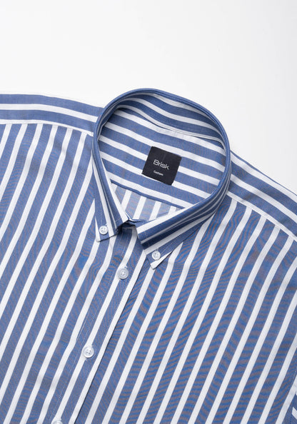 Soft Blue Twill Flowy Shirt