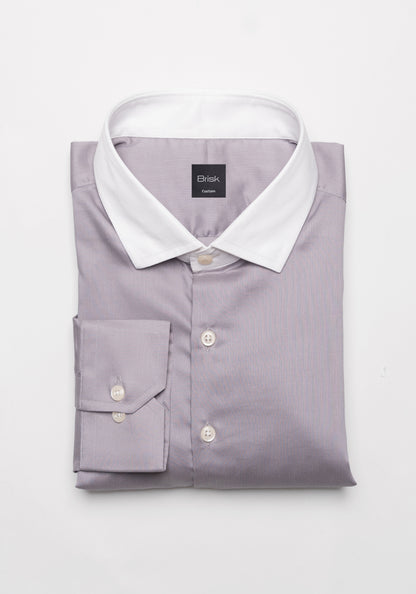 Grey Structured Stretch Shirt - Sale