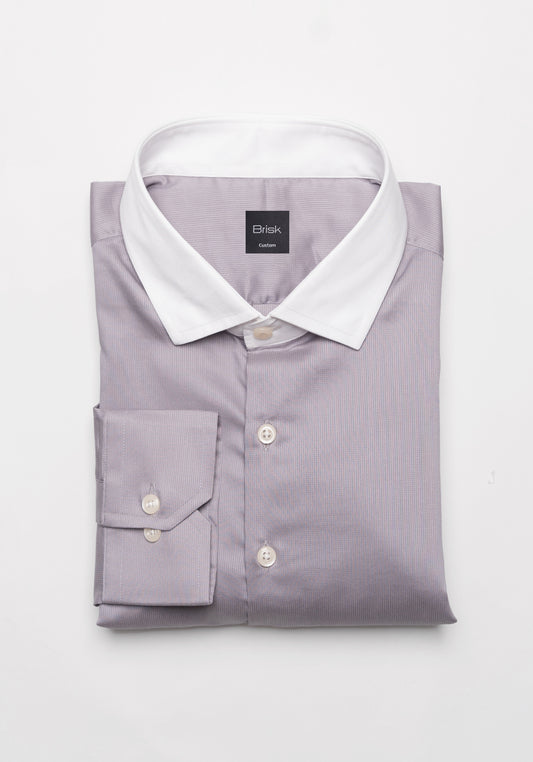 Grey Structured Stretch Shirt - Sale