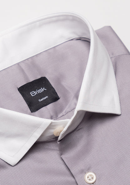 Grey Structured Stretch Shirt - Sale