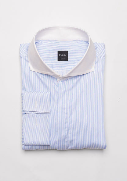 Ice Blue Pinstripes Shirt - Sale