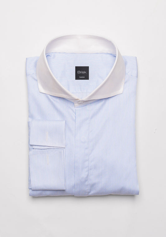 Ice Blue Pinstripes Shirt - Sale