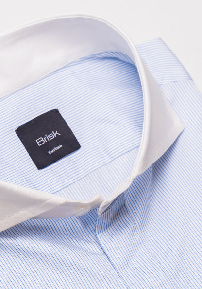 Ice Blue Pinstripes Shirt - Sale
