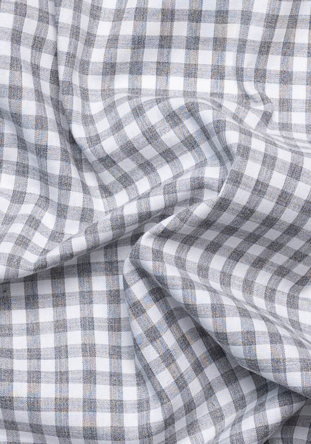 Melange Grey Peached Soft Gingham - Wrinkle Resistant